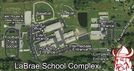 LaBrae Complex Site Map of entrances and locations